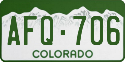 CO license plate AFQ706