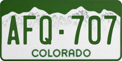 CO license plate AFQ707