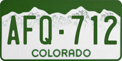 CO license plate AFQ712