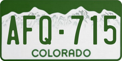 CO license plate AFQ715