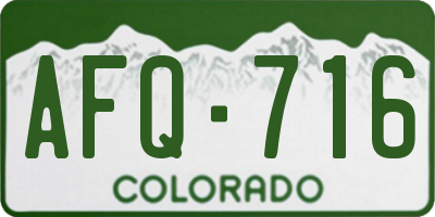 CO license plate AFQ716