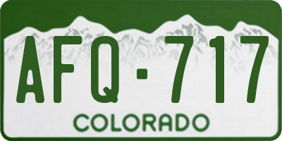 CO license plate AFQ717