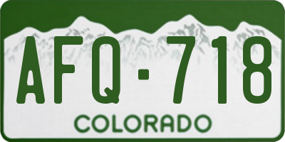CO license plate AFQ718