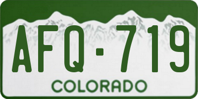 CO license plate AFQ719