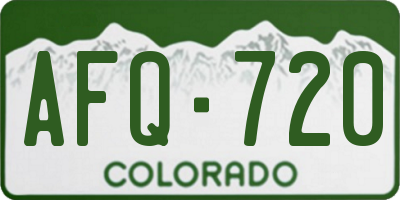 CO license plate AFQ720