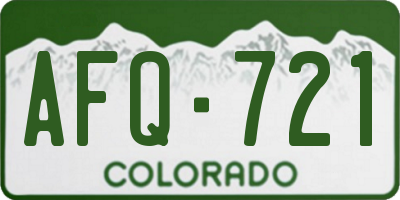 CO license plate AFQ721