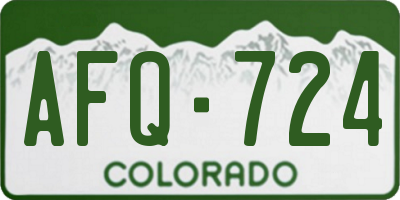 CO license plate AFQ724