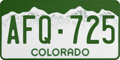 CO license plate AFQ725