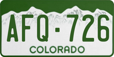 CO license plate AFQ726