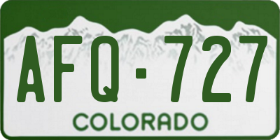 CO license plate AFQ727