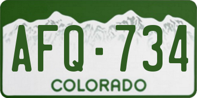 CO license plate AFQ734
