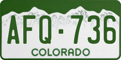 CO license plate AFQ736