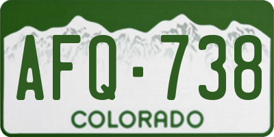 CO license plate AFQ738