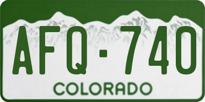 CO license plate AFQ740