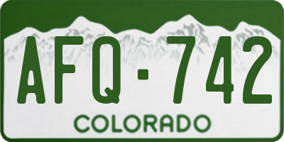 CO license plate AFQ742