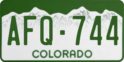 CO license plate AFQ744