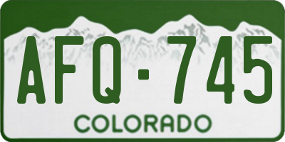 CO license plate AFQ745