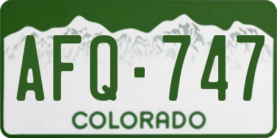 CO license plate AFQ747