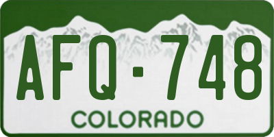 CO license plate AFQ748
