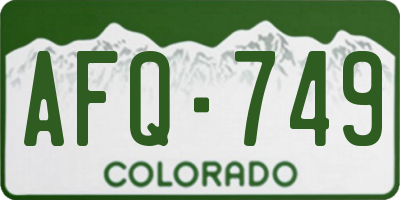 CO license plate AFQ749