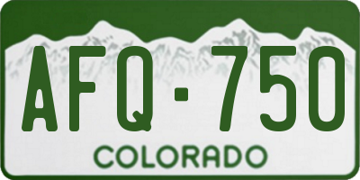 CO license plate AFQ750