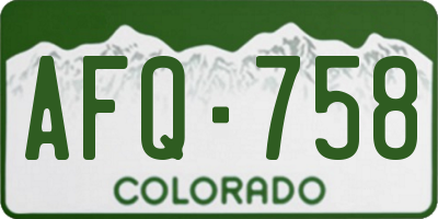 CO license plate AFQ758