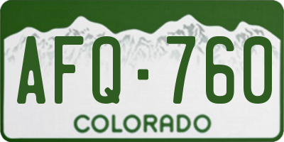 CO license plate AFQ760