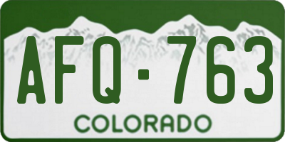 CO license plate AFQ763