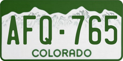 CO license plate AFQ765