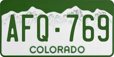CO license plate AFQ769