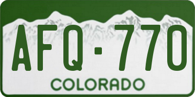CO license plate AFQ770
