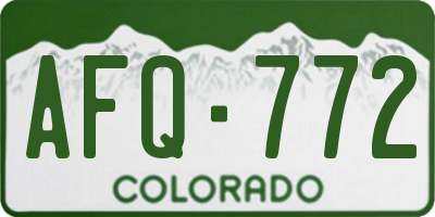 CO license plate AFQ772