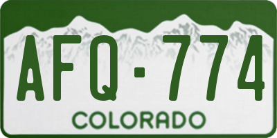 CO license plate AFQ774