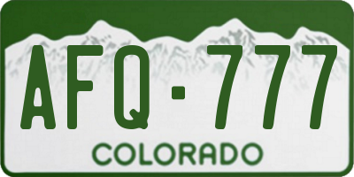 CO license plate AFQ777