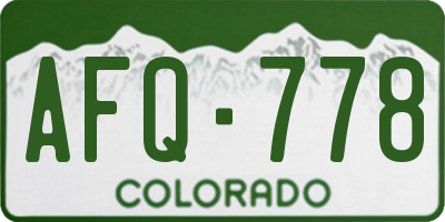 CO license plate AFQ778
