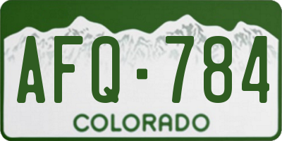 CO license plate AFQ784