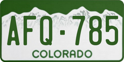 CO license plate AFQ785