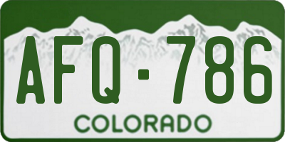 CO license plate AFQ786