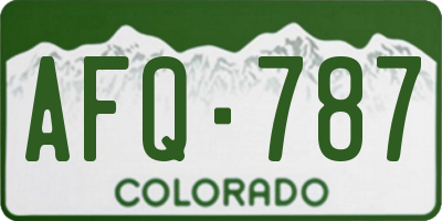 CO license plate AFQ787