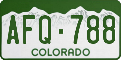 CO license plate AFQ788