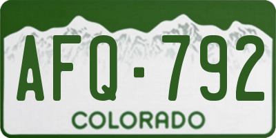 CO license plate AFQ792