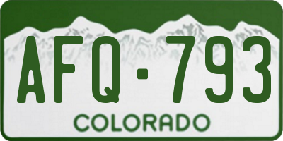 CO license plate AFQ793