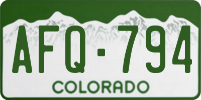 CO license plate AFQ794