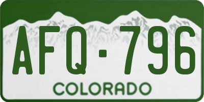 CO license plate AFQ796