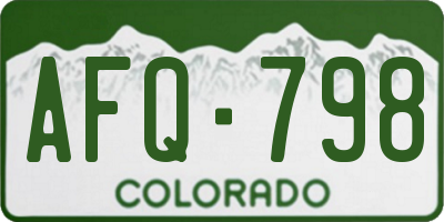 CO license plate AFQ798