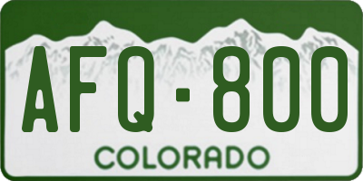 CO license plate AFQ800