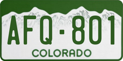 CO license plate AFQ801
