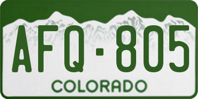 CO license plate AFQ805