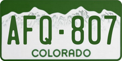 CO license plate AFQ807
