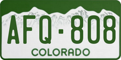 CO license plate AFQ808